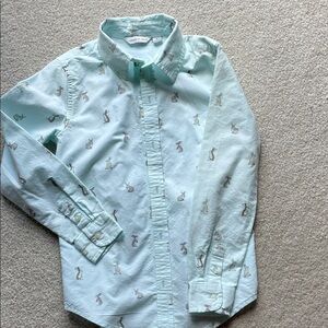 Janie and Jack Size 8 Button-Up Shirt with Bunny Print